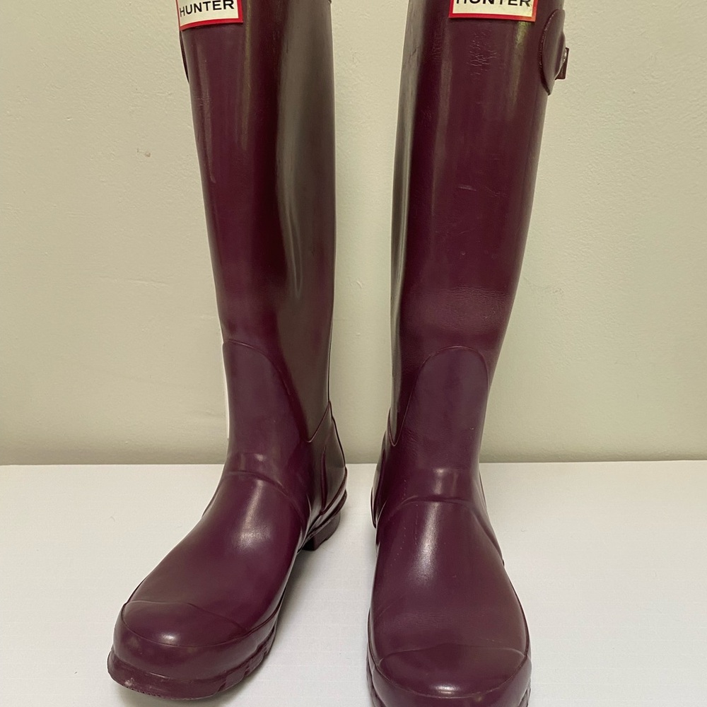 Hunter Plum Purple Tall Boots Size 7